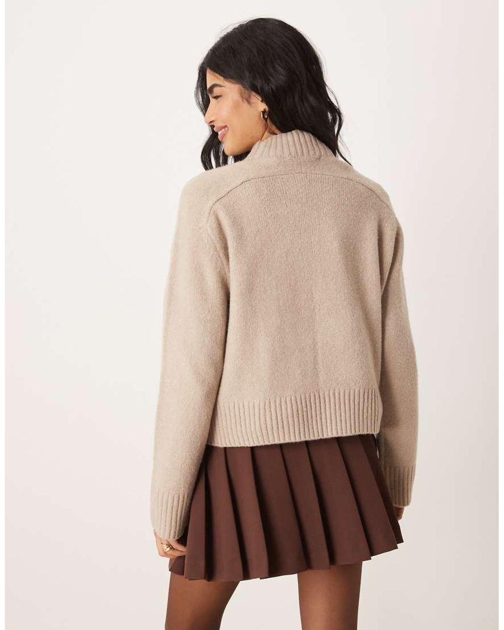 Abercrombie & Fitch Natural Funnel Neck Jumper