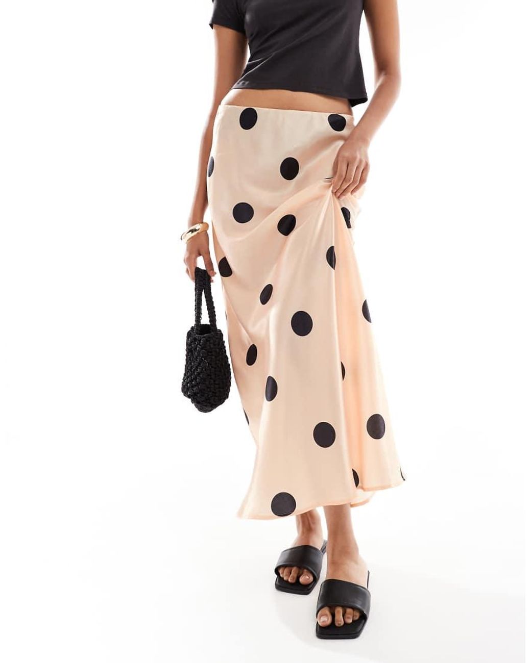 ASOS White Low Rise Satin Maxi Skirt