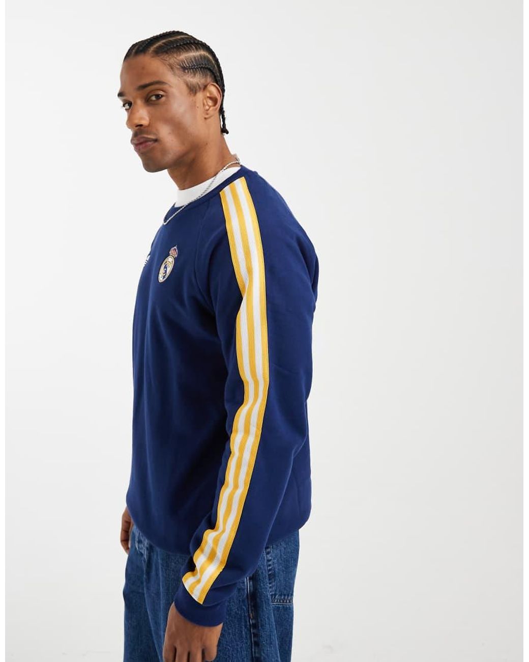 Adidas Originals Blue Real Madrid Originals Crew Sweat for men