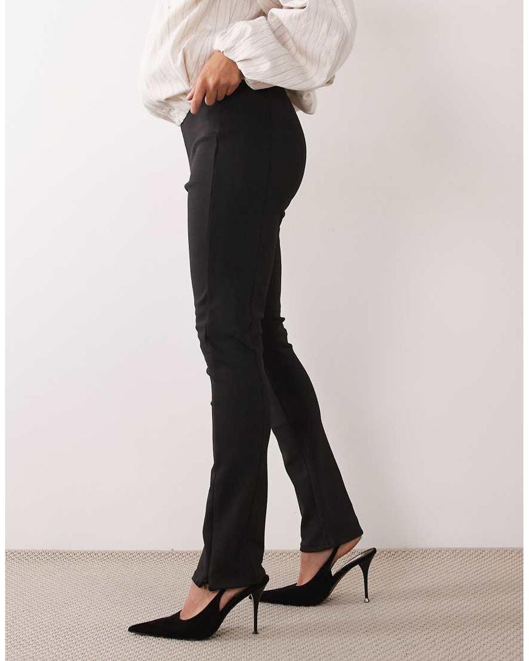 ASOS Black Skinny Bandage Trousers With Zip Detail