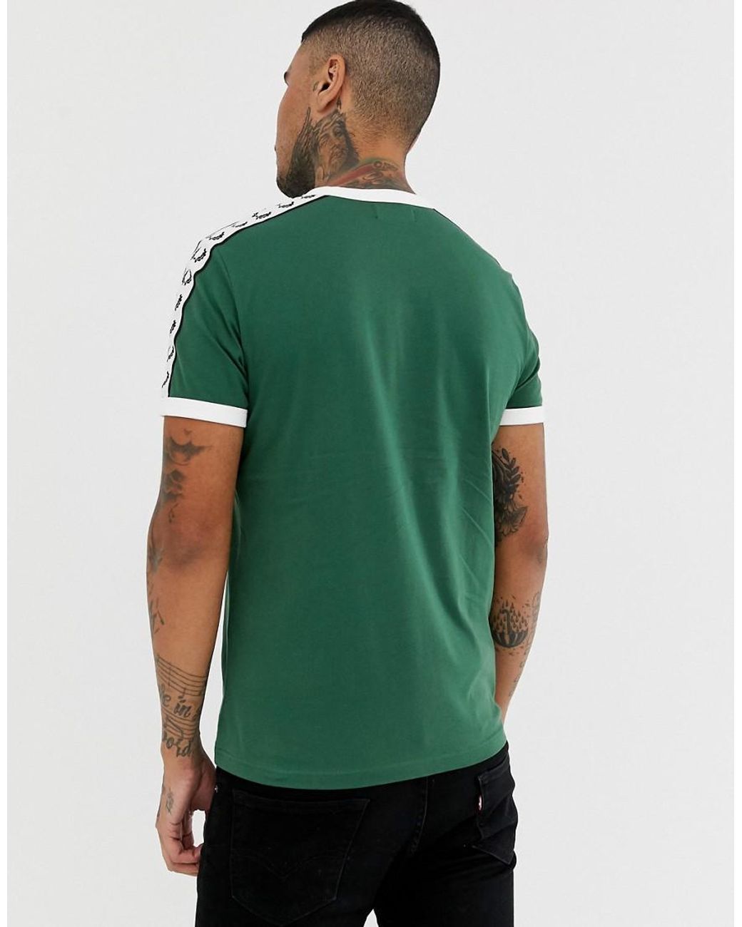 Camiseta con vivos y cinta en verde Sports Authentic de Fred Perry de hombre  de color Verde