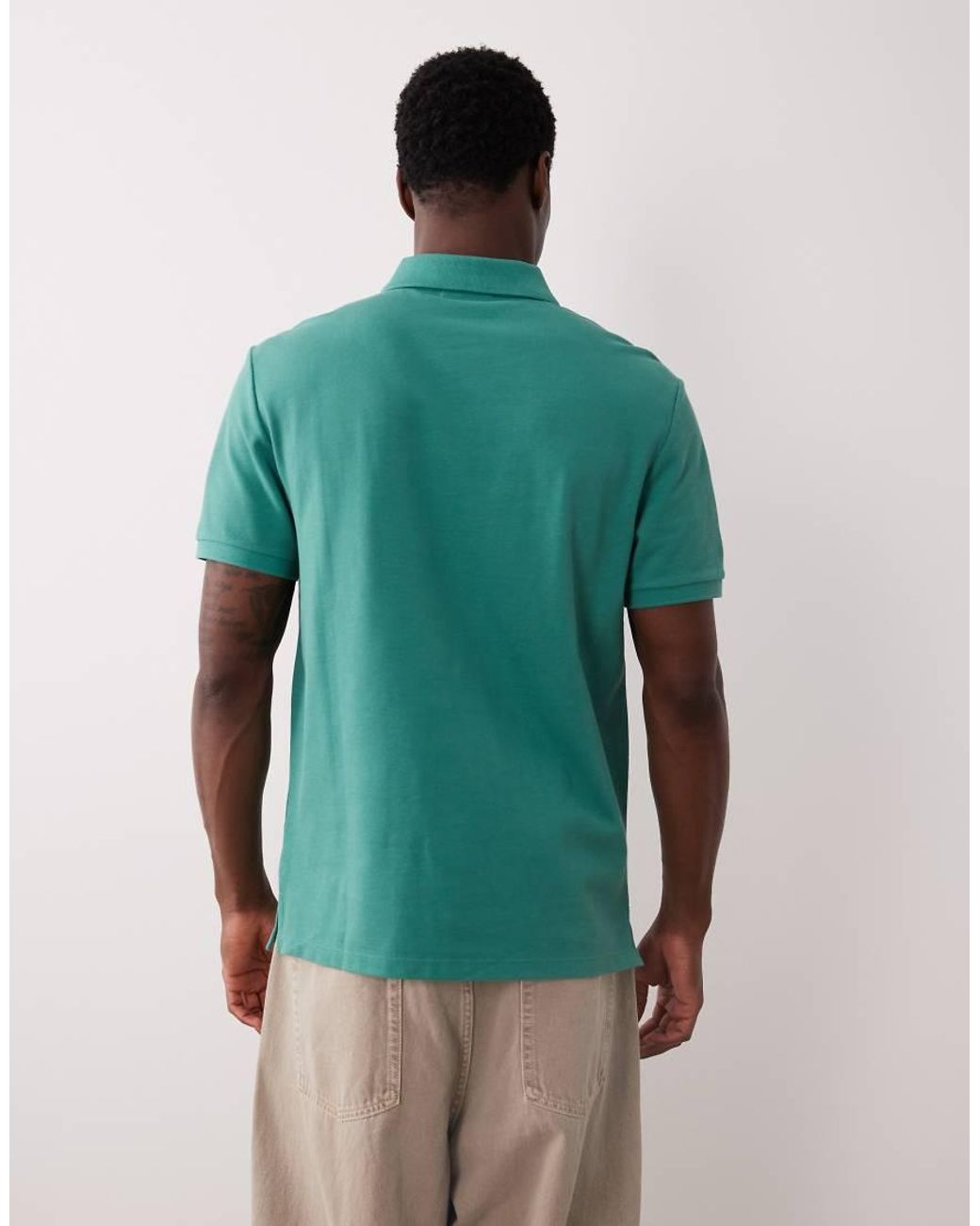 Calvin Klein Green Monogram Pique Polo Shirt for men