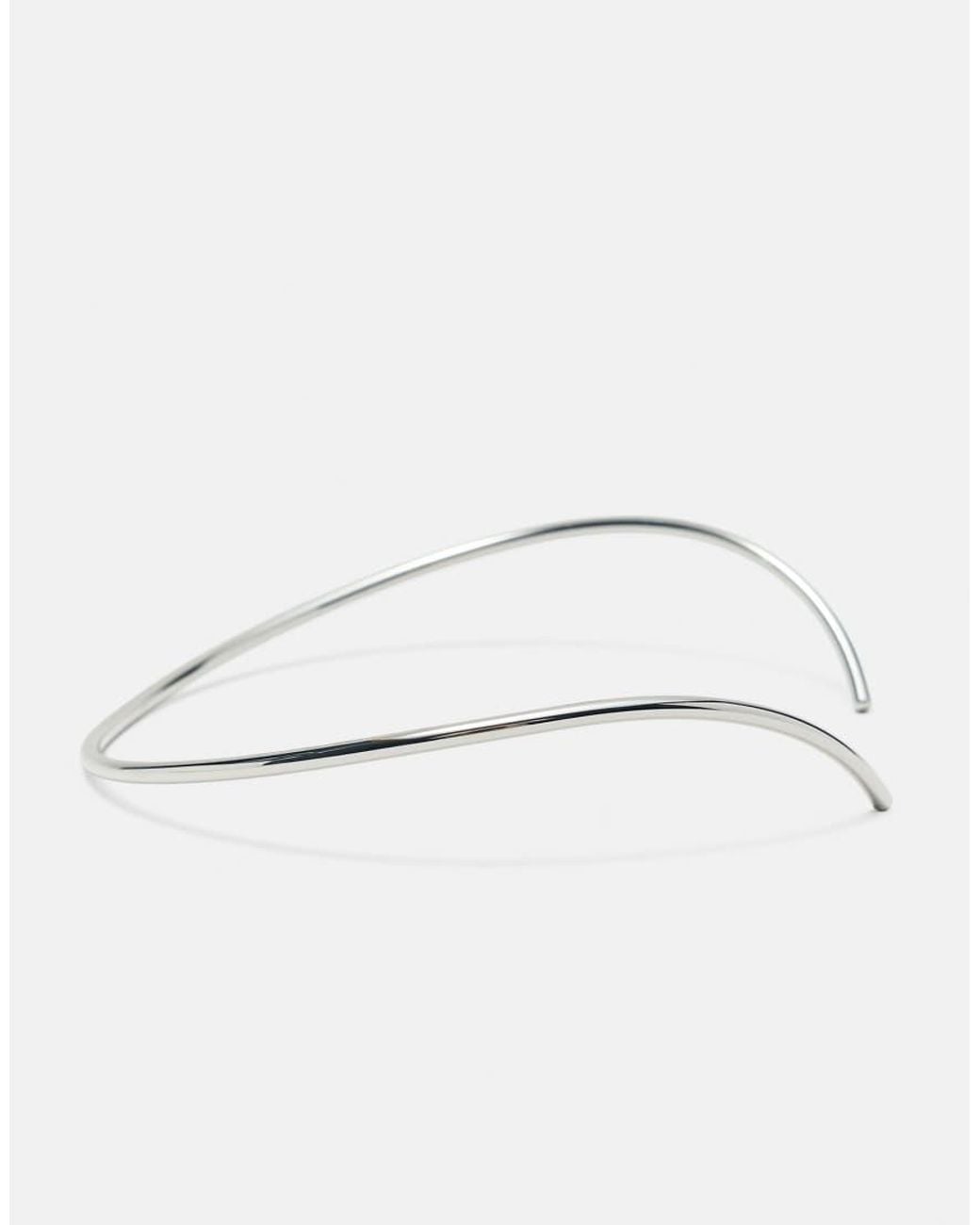 Pull&Bear Blue Metallic Choker Necklace