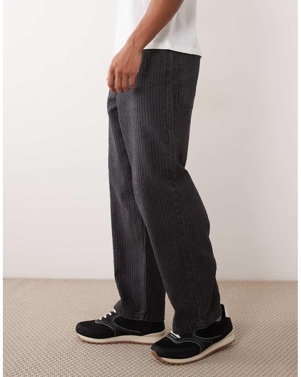 ASOS Natural Loose Textured Jeans for men