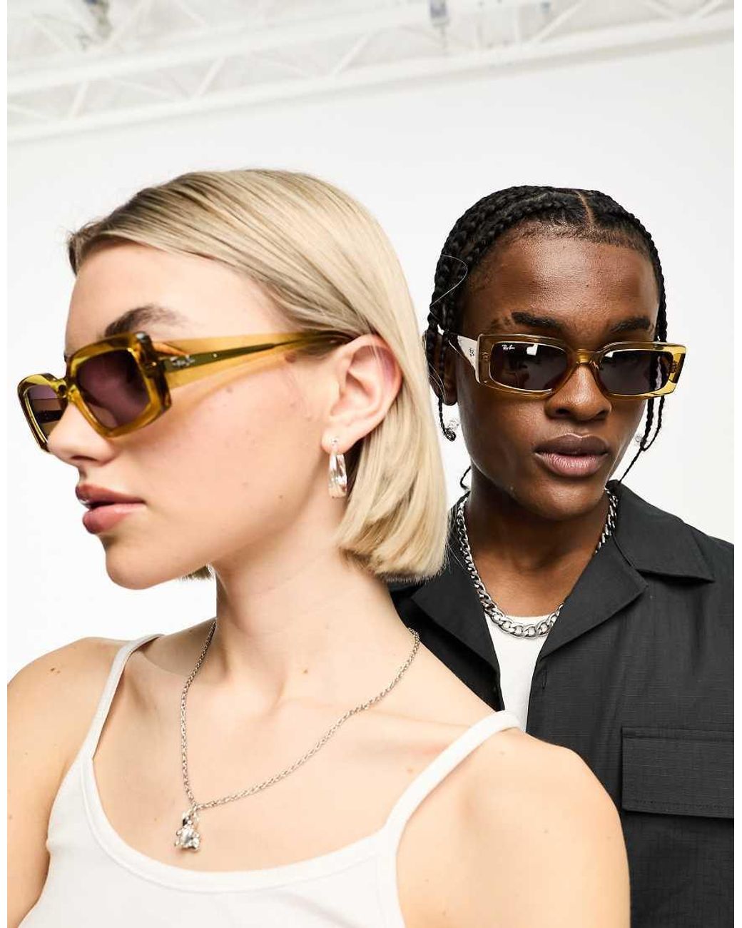 Ray-Ban Natural Kiliane Rectangle Sunglasses