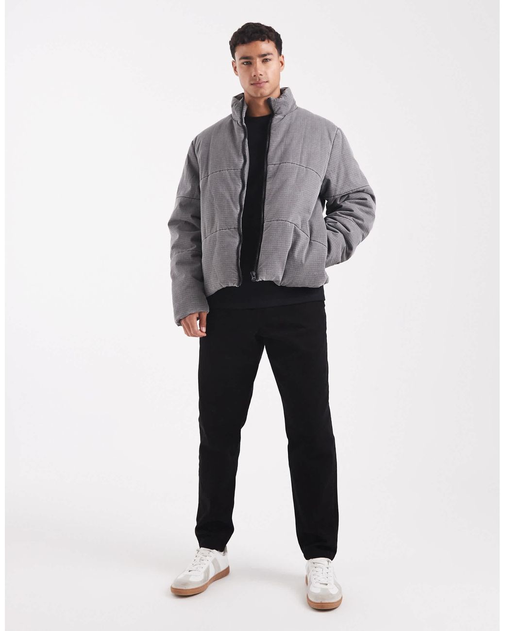 ASOS Gray Ripstop Puffer for men