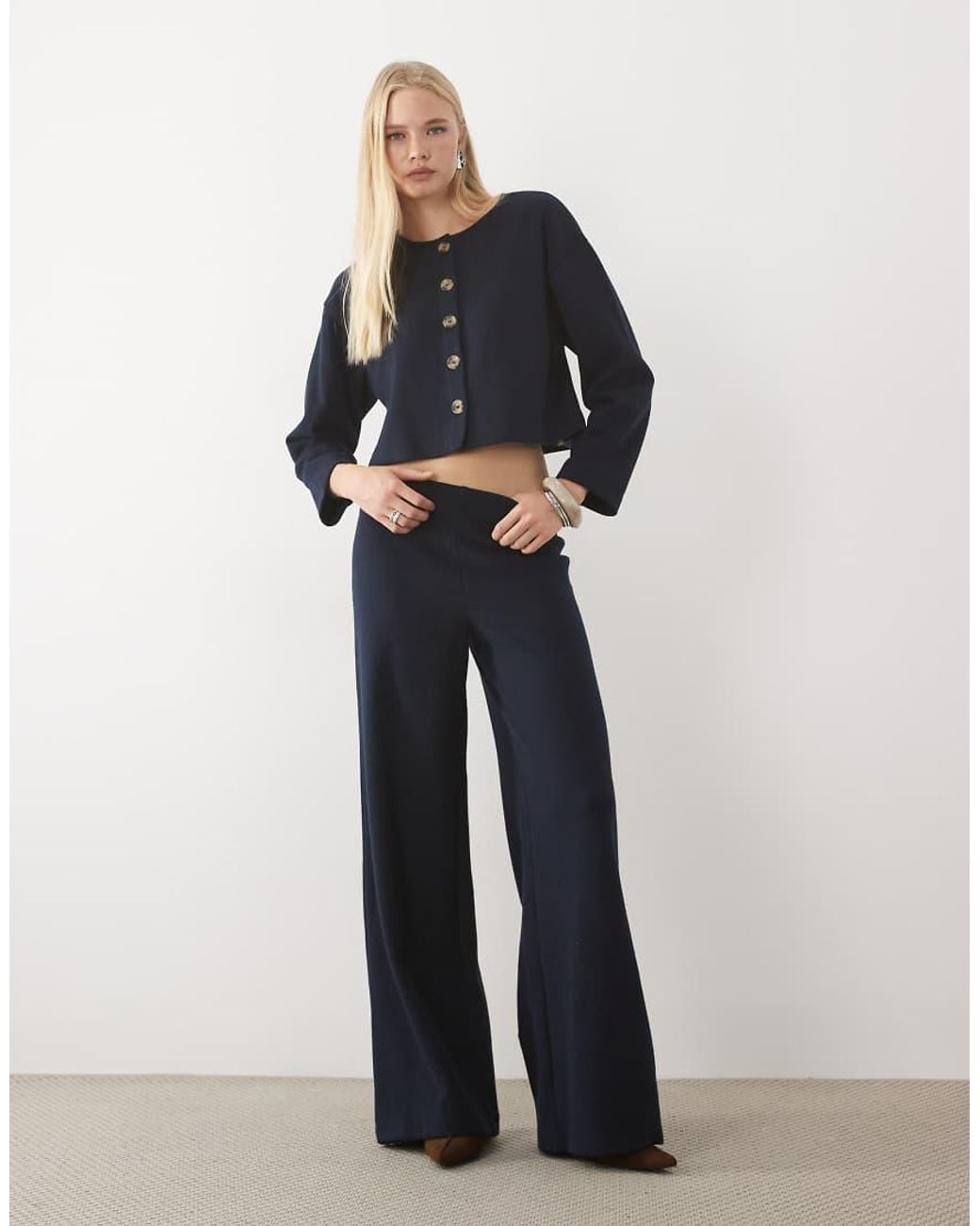 Miss Selfridge Blue Super Soft Trouser Set