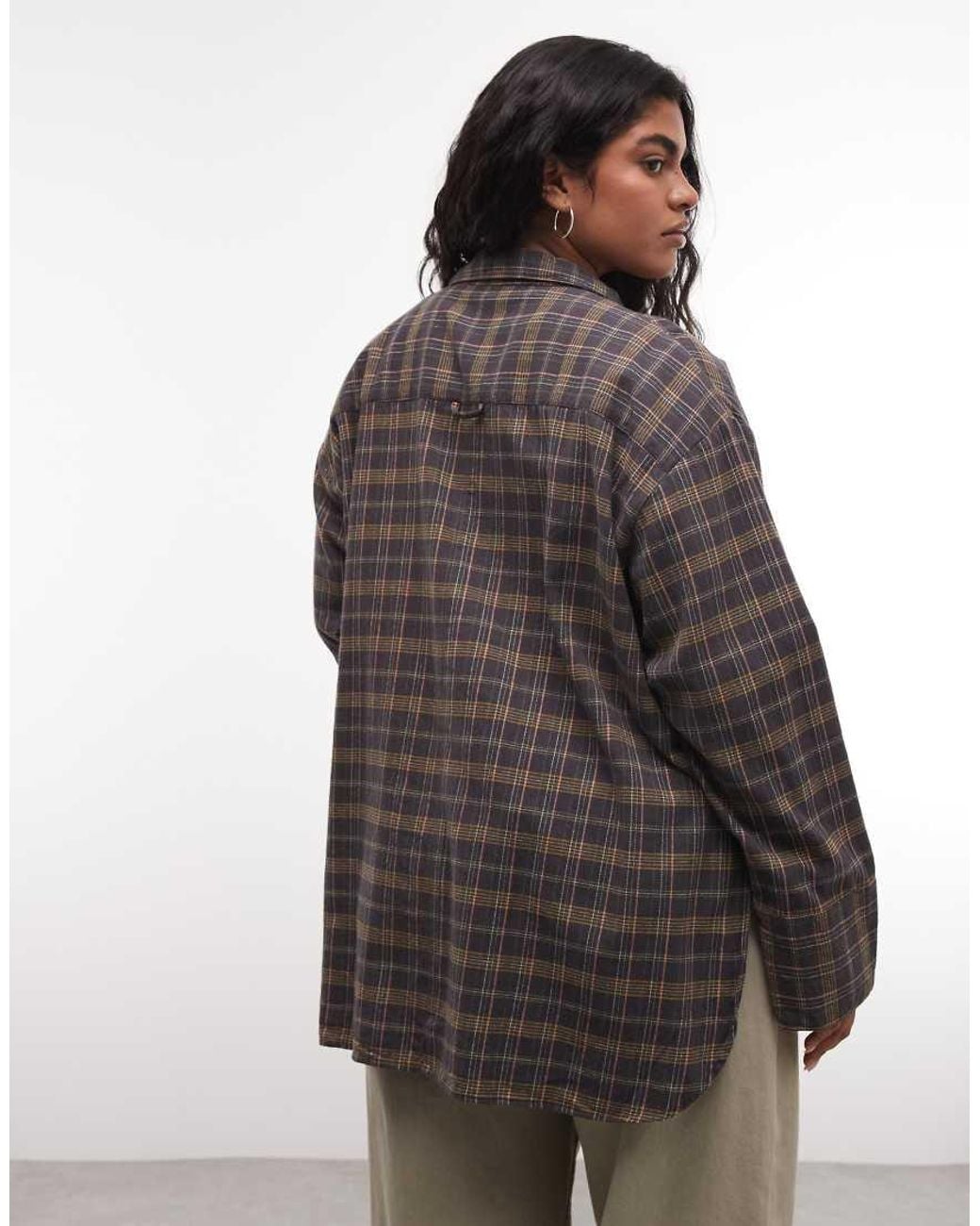 ASOS Brown Asos Design Curve Washed Check Shirt