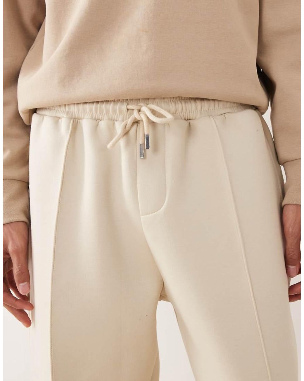 ASOS Natural Heavyweight Tapered Fit jogger for men