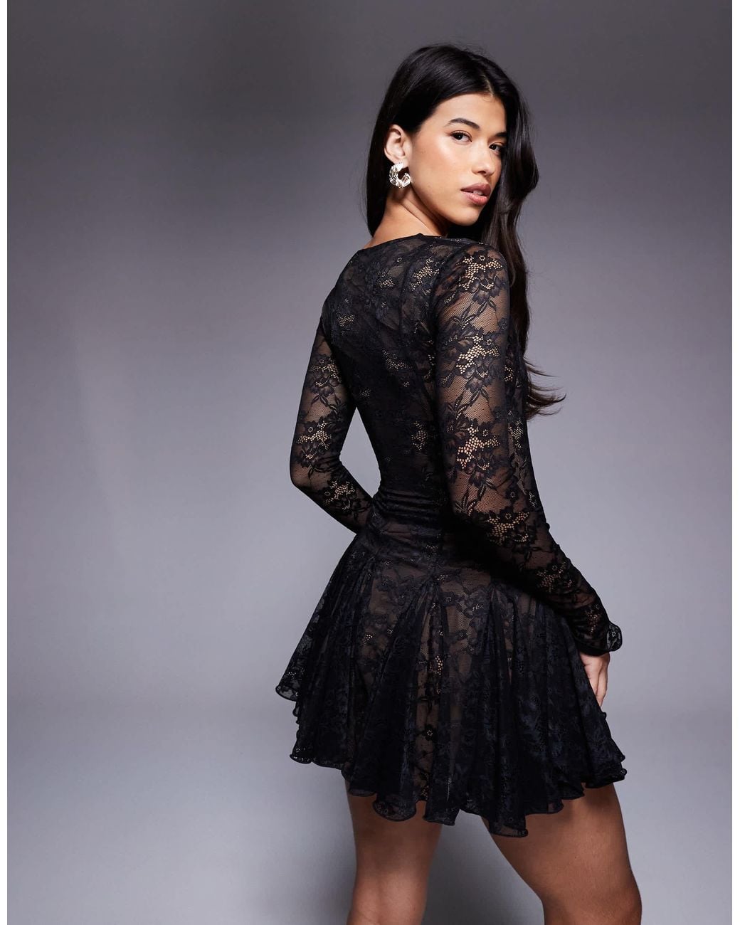 blue dress for baby girl REBEL BLACK LACE CORSET MINI DRESS main image 1