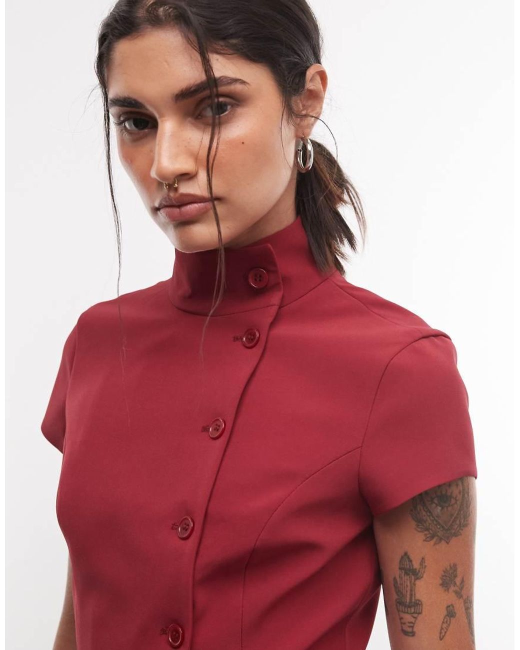 ASOS Mini Funnel Neck Tailored Top