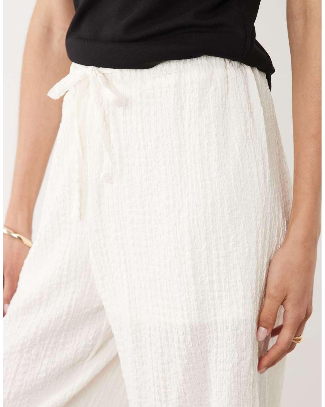JDY Tall White Textured Pants