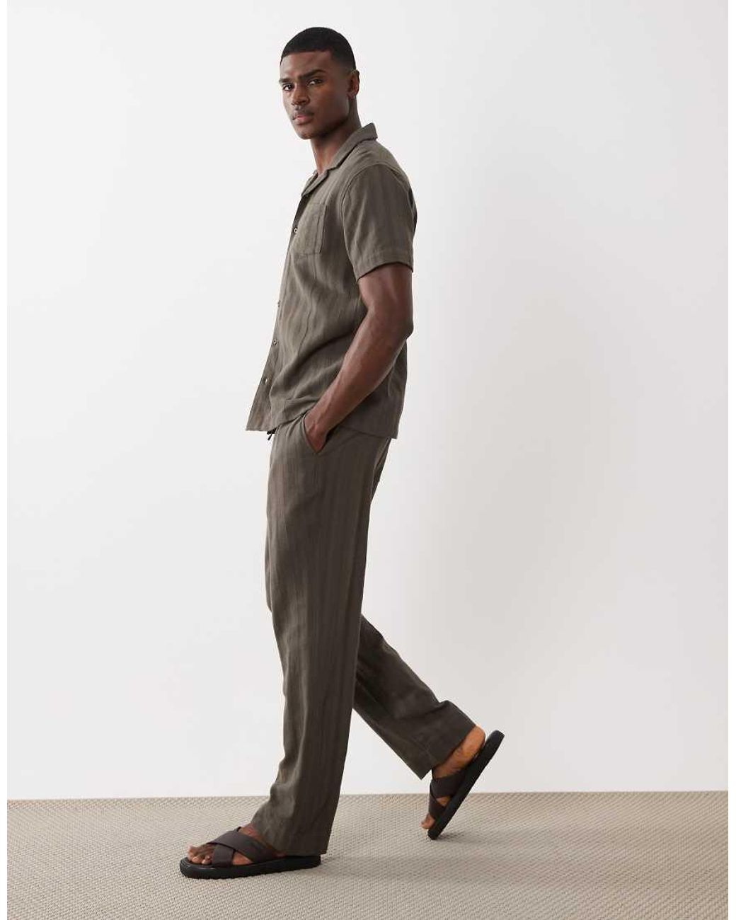Brave Soul White Co-Ord Regular Fit Relaxed Trousers for men