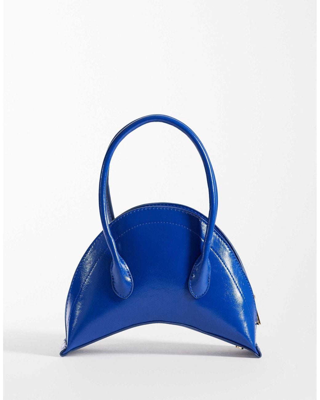 ASOS Blue Structured Mini Croissant Clutch Bag