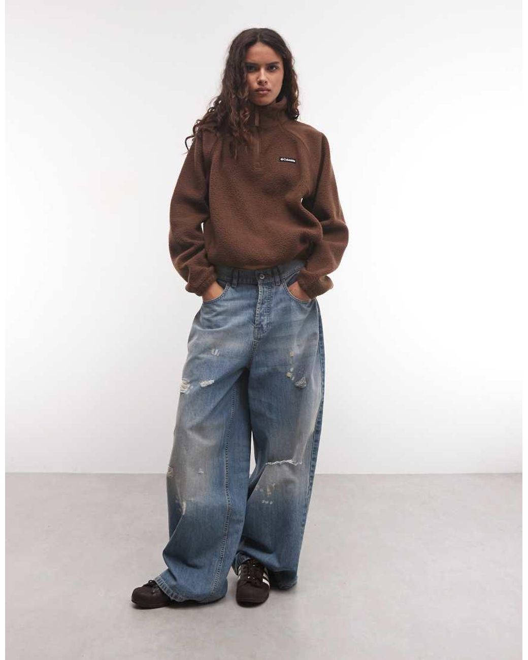 Columbia Brown Spring Half Snap Fleece