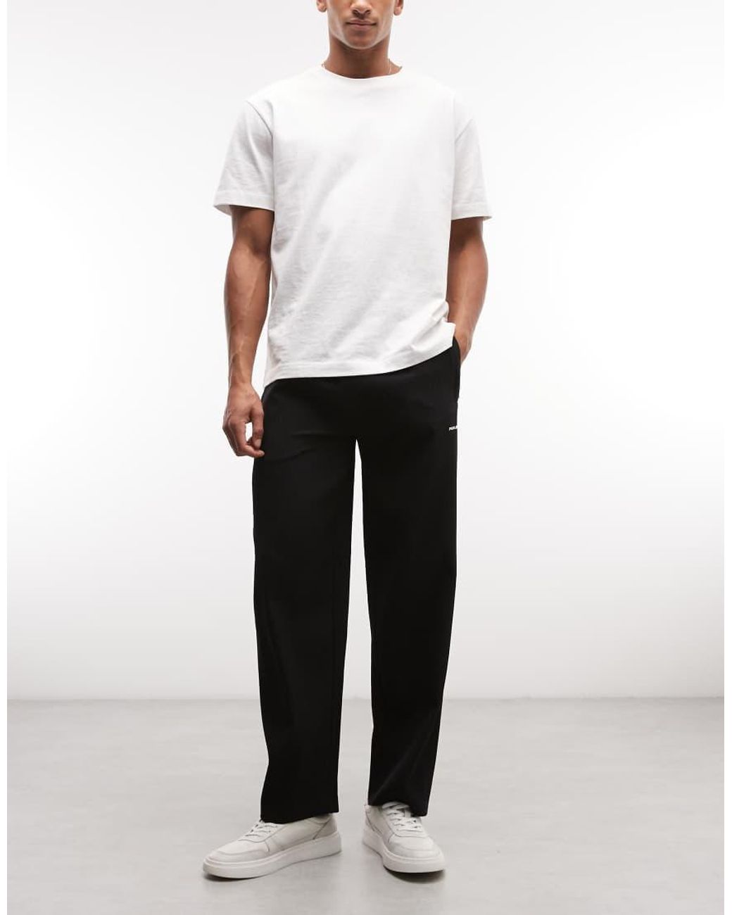 PEGADOR Black Troy Plissee Relaxed Fit Trousers for men