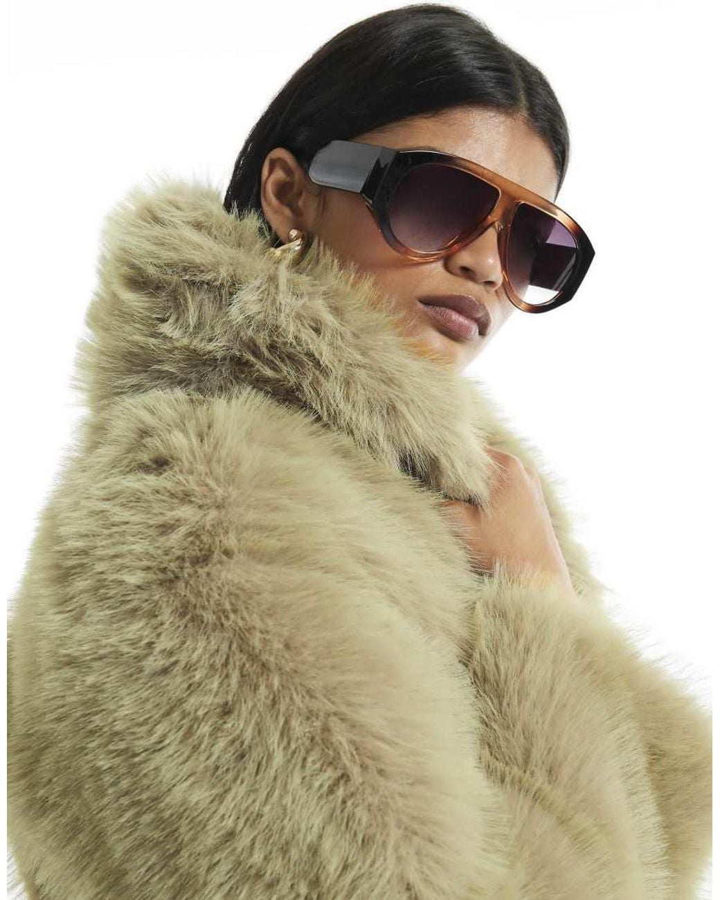 River Island Green Faux Fur Jacket