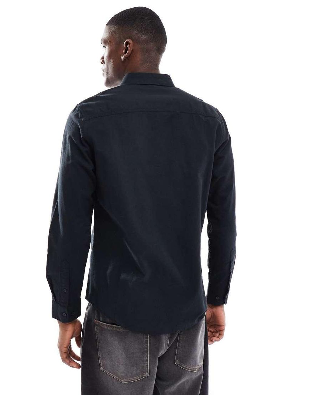 Threadbare Blue Long Sleeve Shirt for men