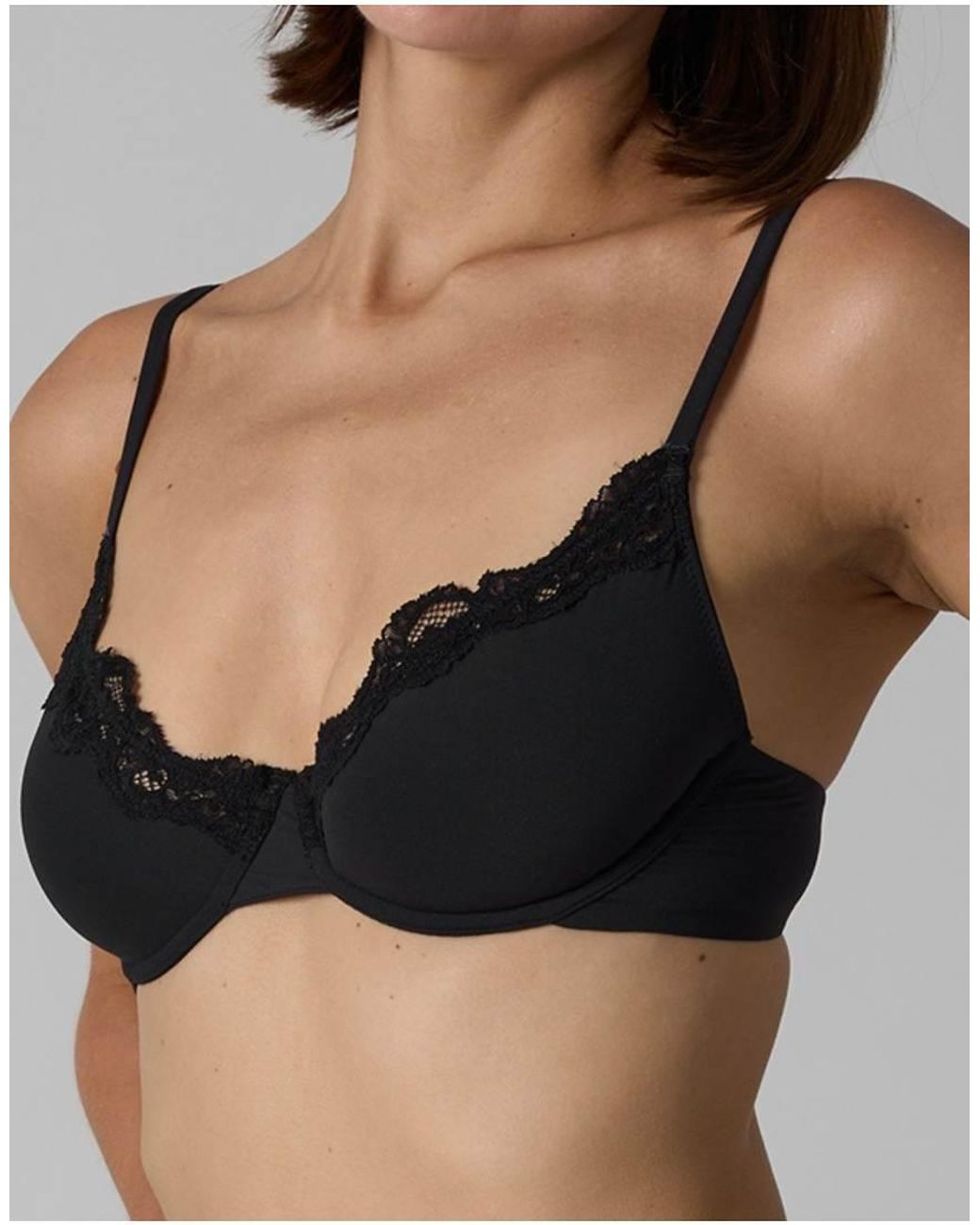 agon® Black Lace Trim Underwired Bra