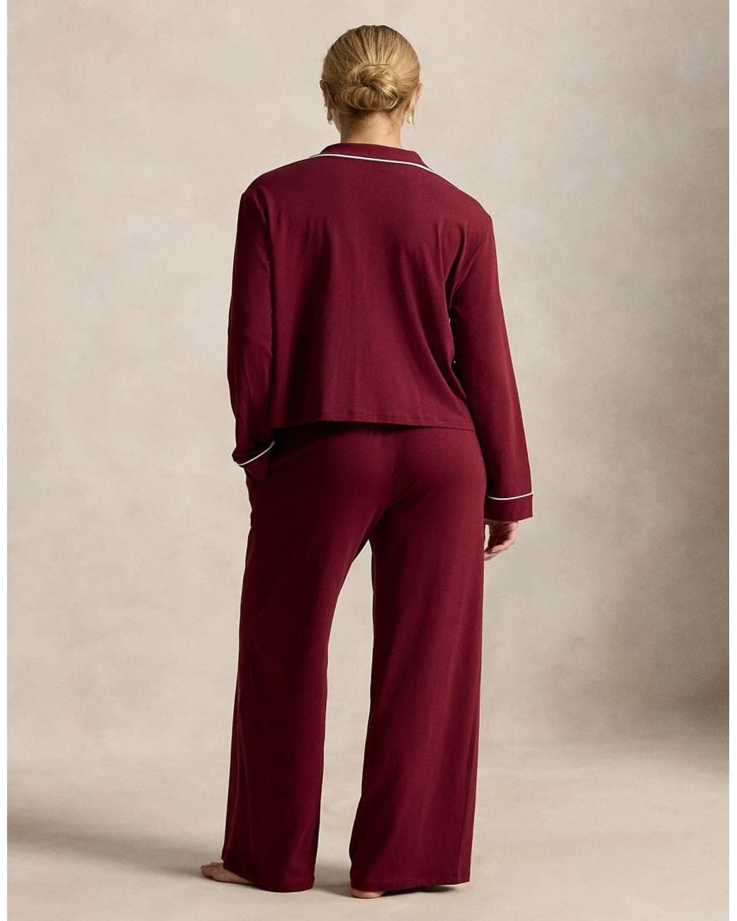 Polo Ralph Lauren Red Long-Sleeve Jersey Pajamas Set