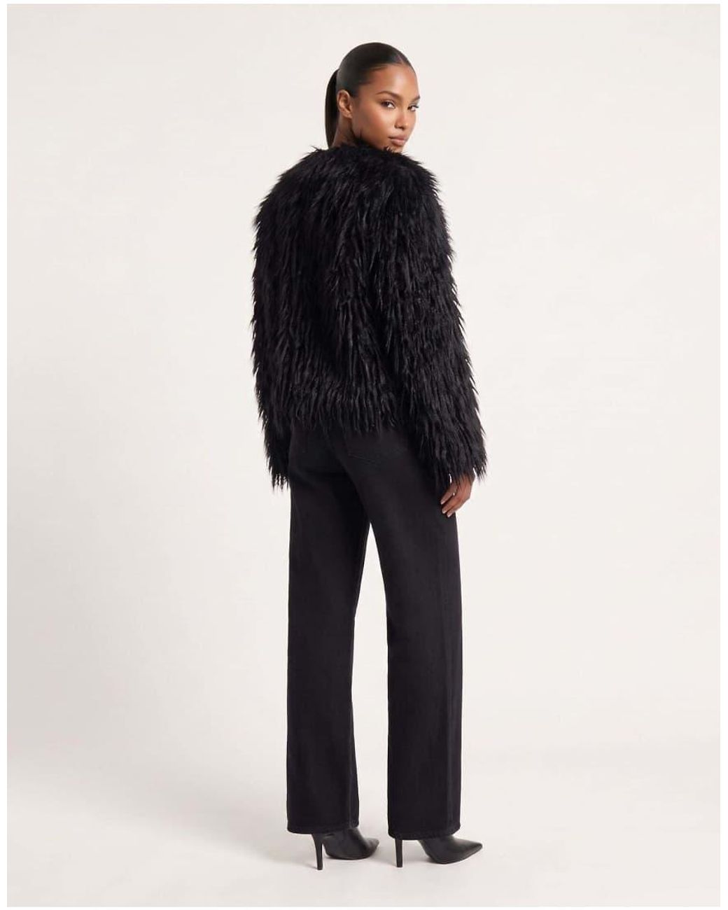 Harry Brown Black Jayla Boxy Fur Coat