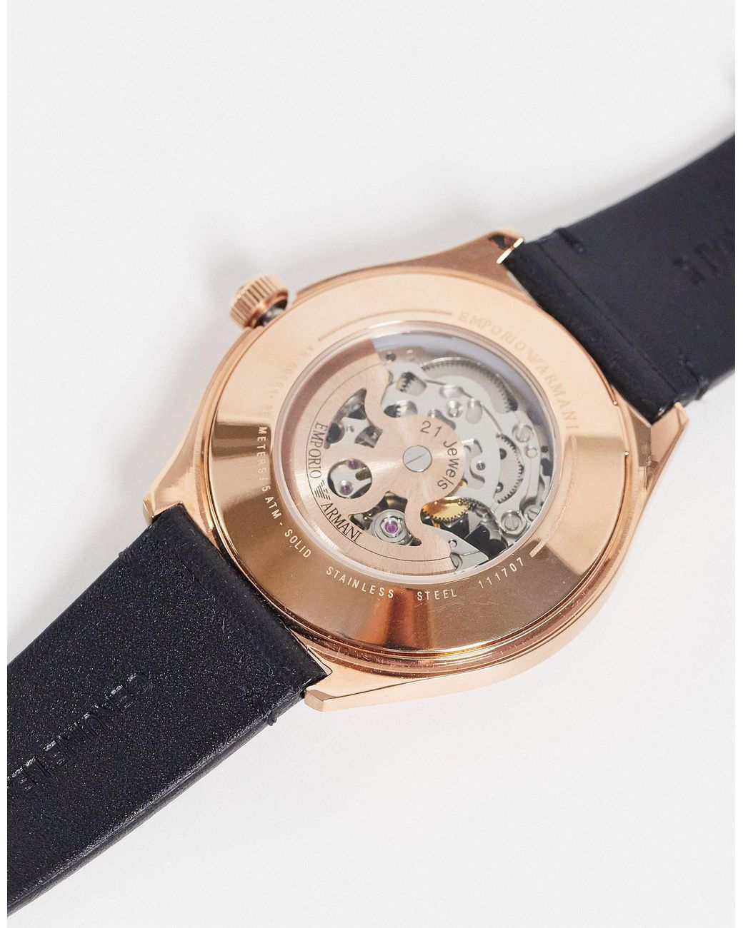 Armani horloge leren band sale