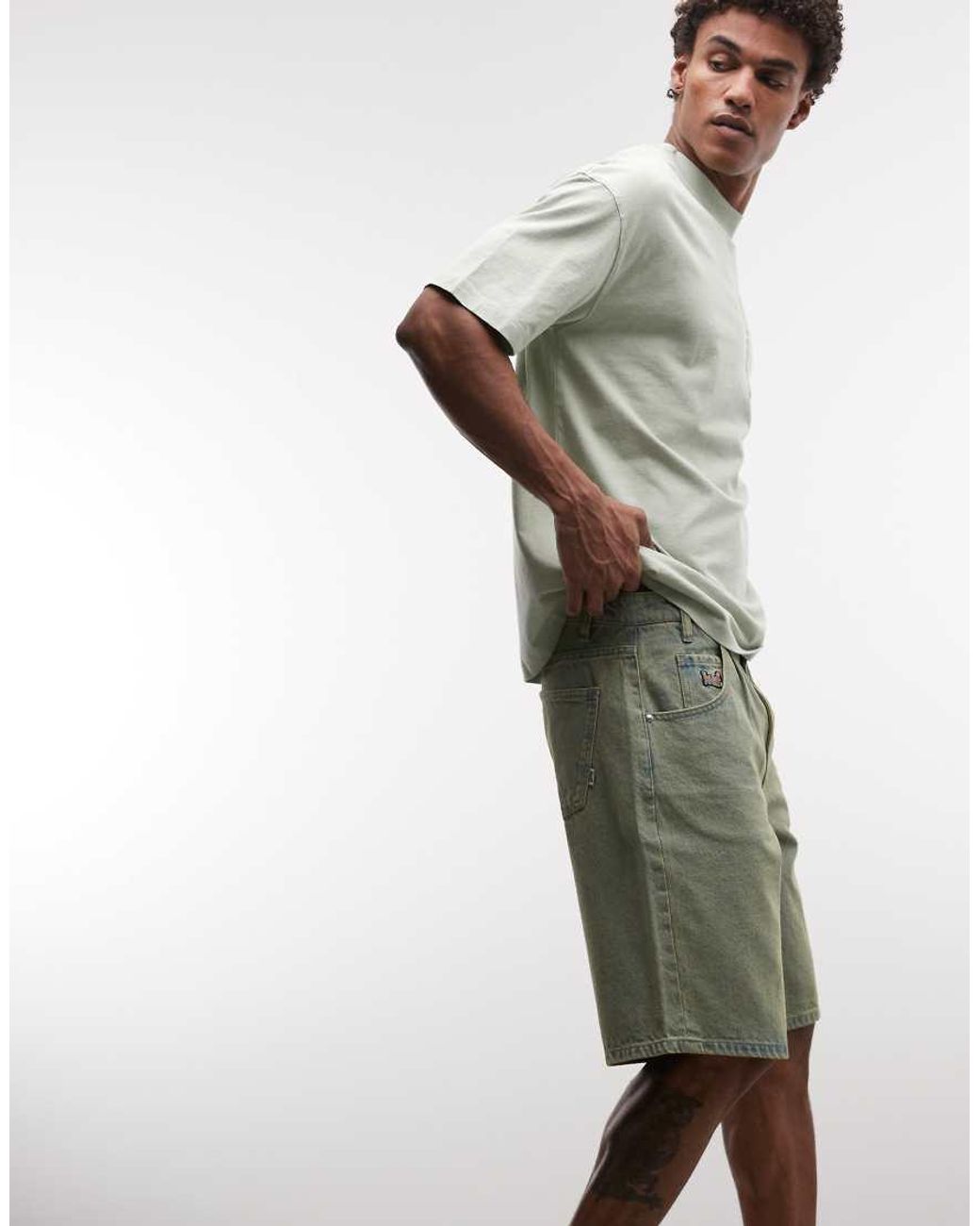 Huf White Cromer Denim Shorts for men