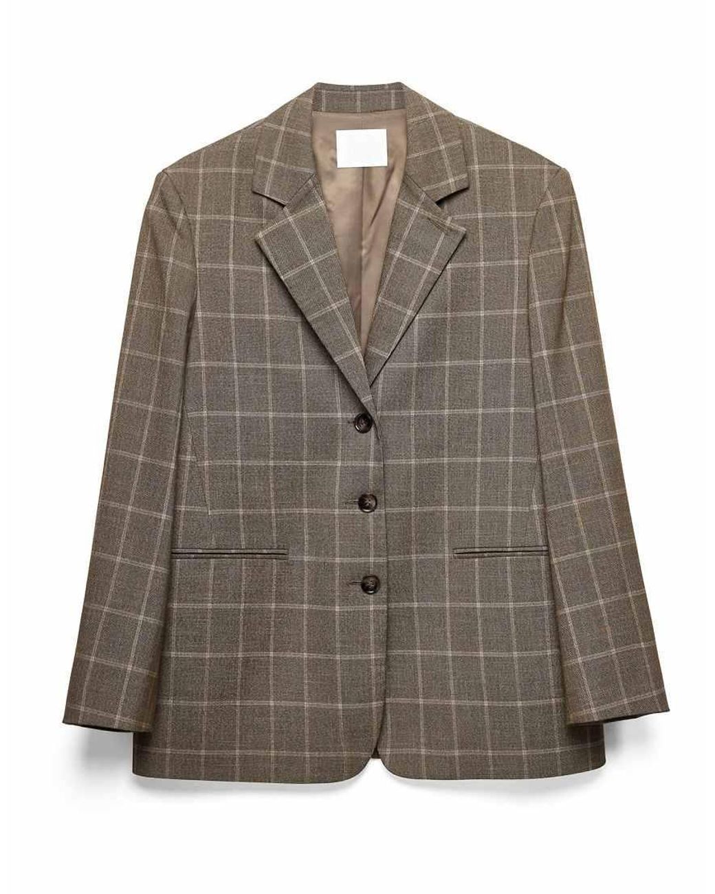 NA-KD Gray Alex Maxi Oversized Checked Blazer