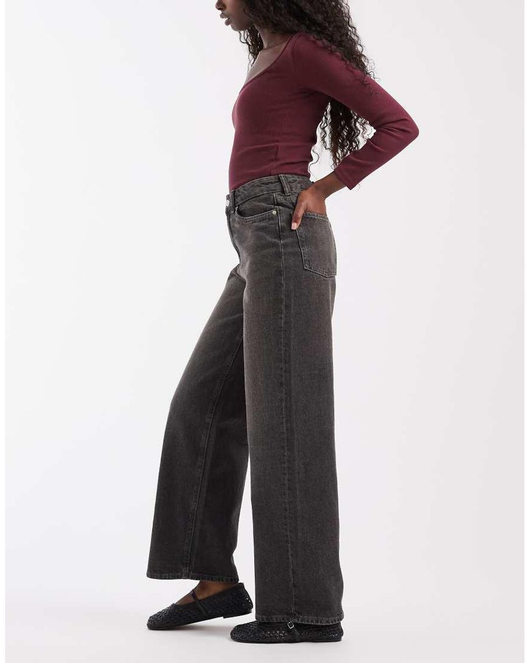 JJXX Red Tokyo High Waisted Wide Leg Jeans
