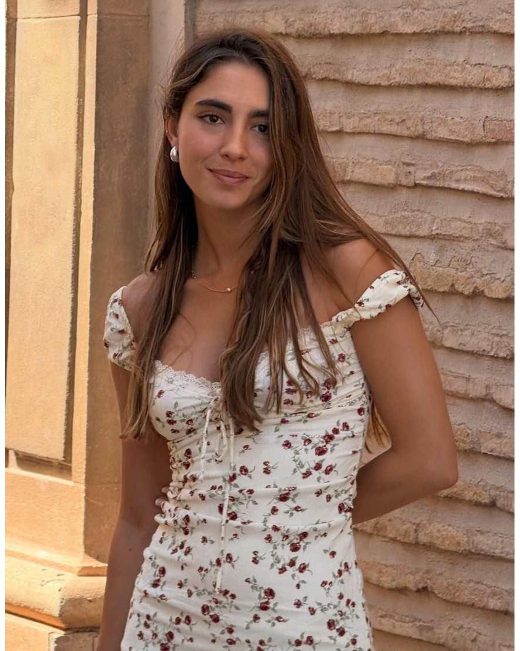 Bershka White Lace Crinkle Midi Dress