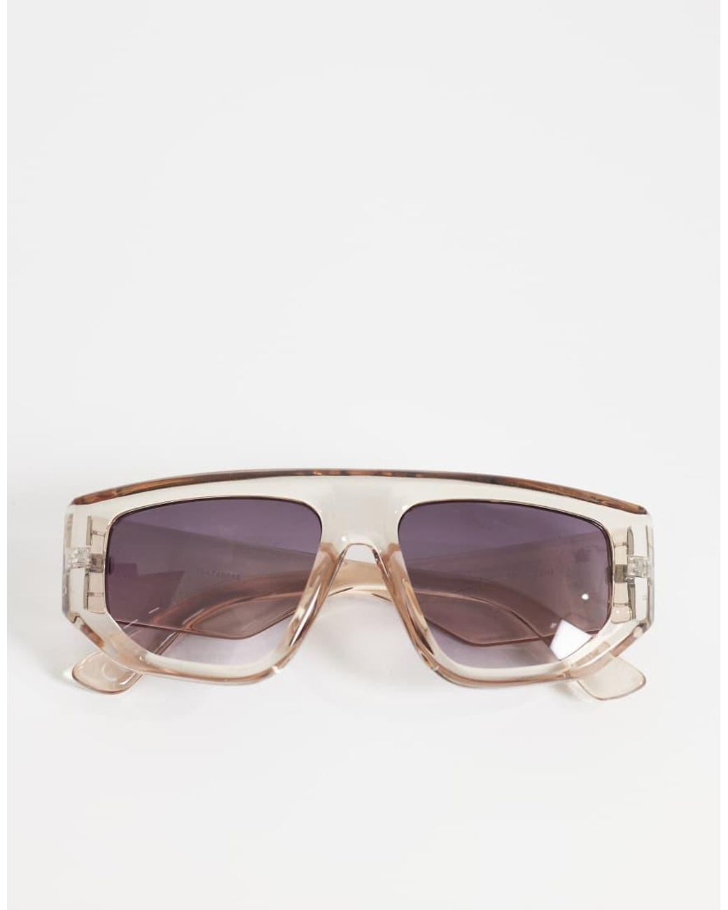 ASOS Gray Oversized Angular Aviator Sunglasses