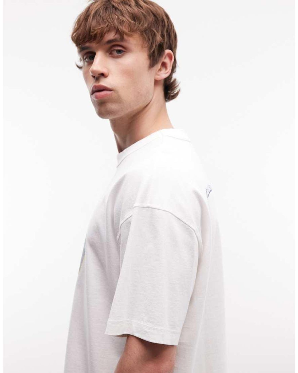 AllSaints White Spun Out Short Sleeve Graphic Logo T-Shirt With Back Print for men