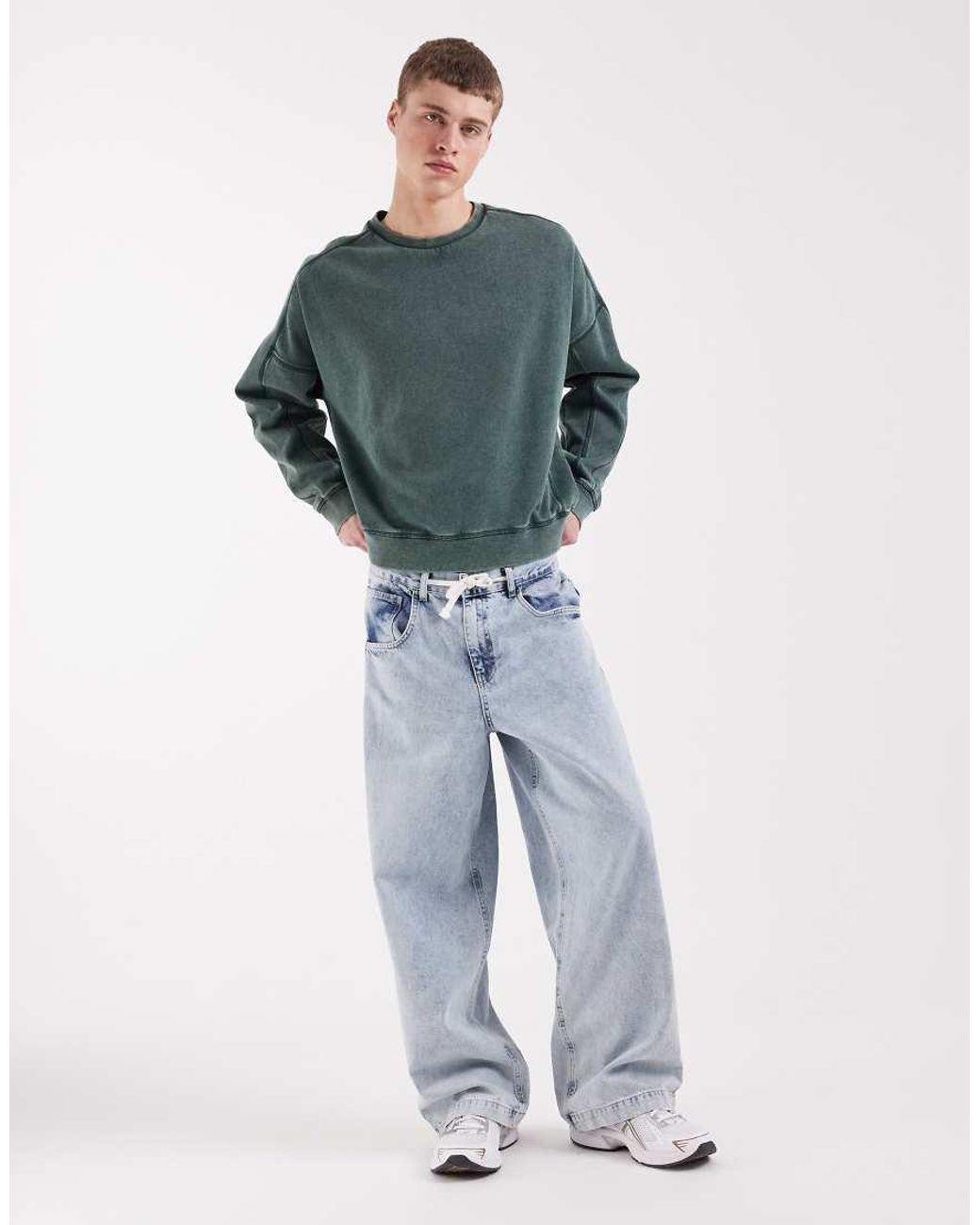 Redefined Rebel Gray Morgan Oversized Sweatshirt for men