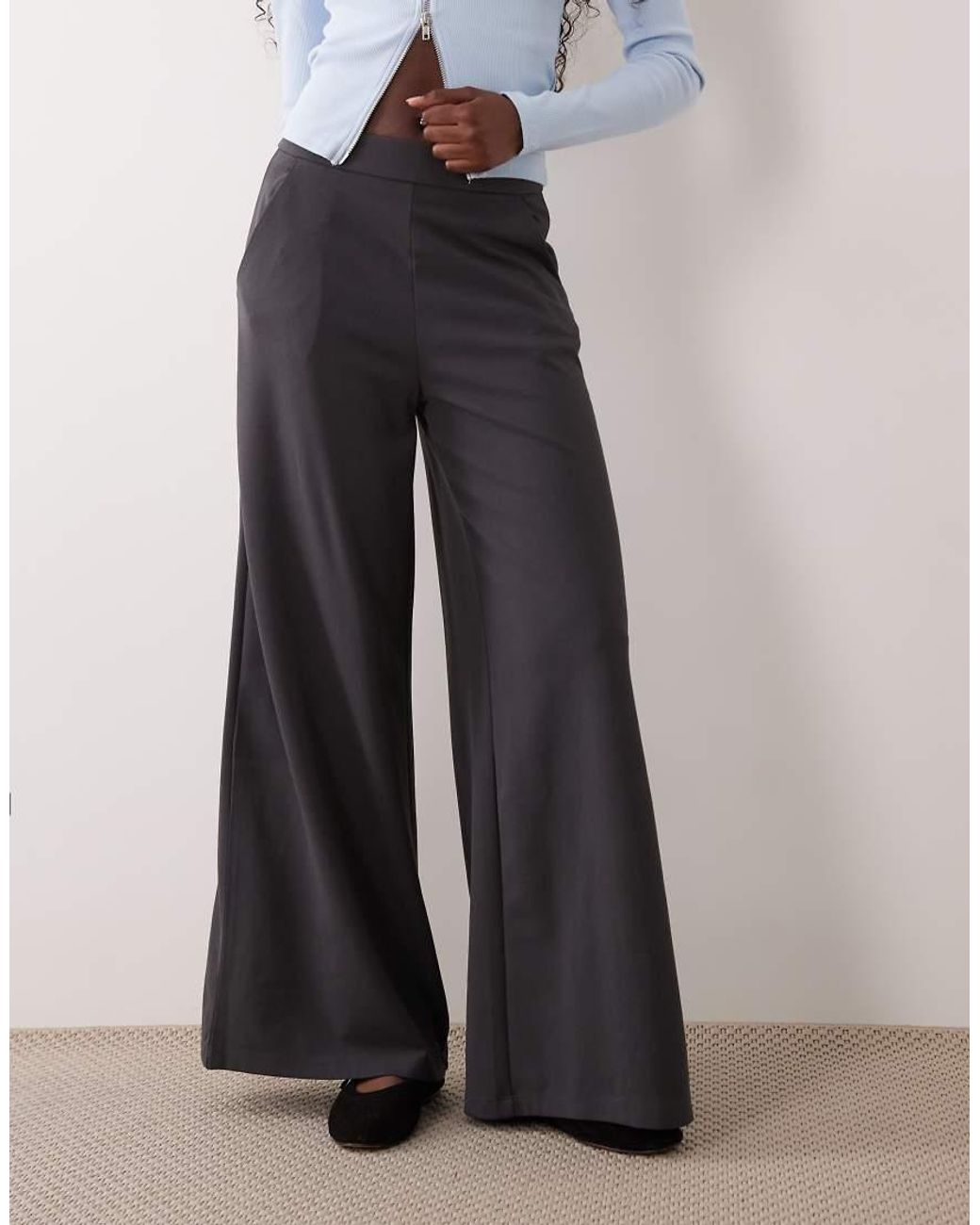 Jdy White High Rise Wide Leg Tailored Pants