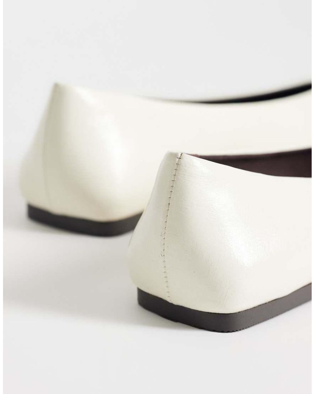 ASOS White Lari Pointed Ballets
