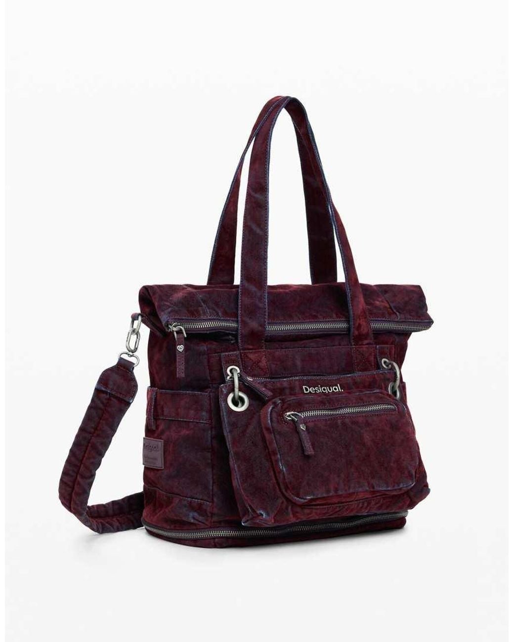Desigual Purple Large Multi-Position Backpack
