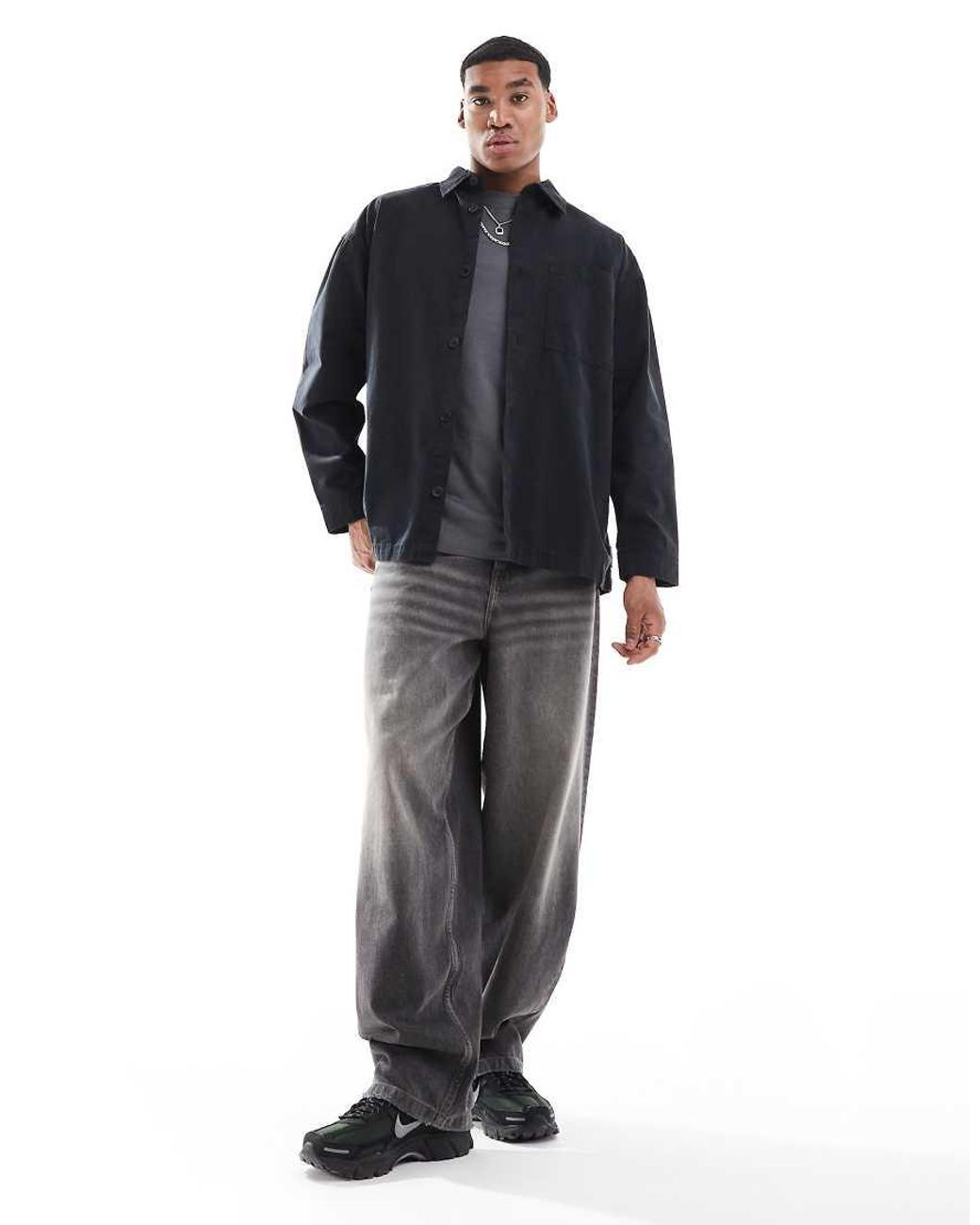 Jack & Jones Blue Heavy Twill Washed Overshirt for men