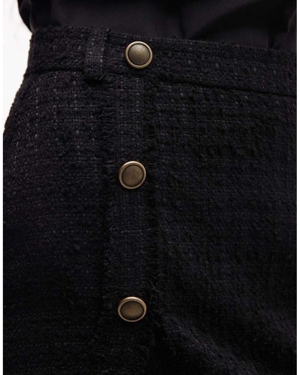 ASOS Black Low Rise Mini Boucle Skirt