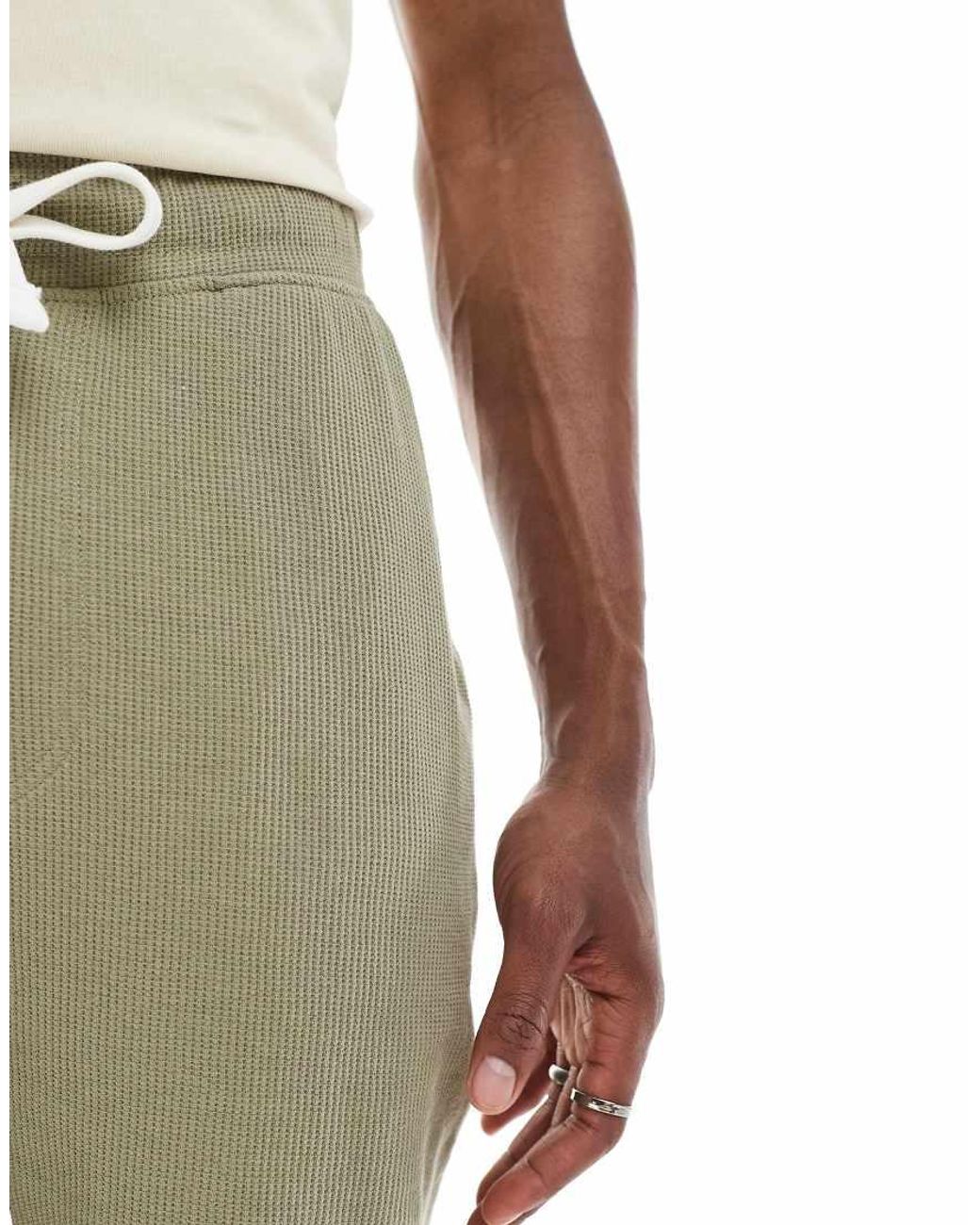 ASOS Natural Oversized Waffle Textured Shorts for men
