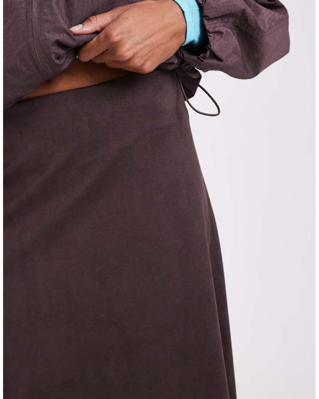 ONLY Purple Faux Suede Maxi Skirt