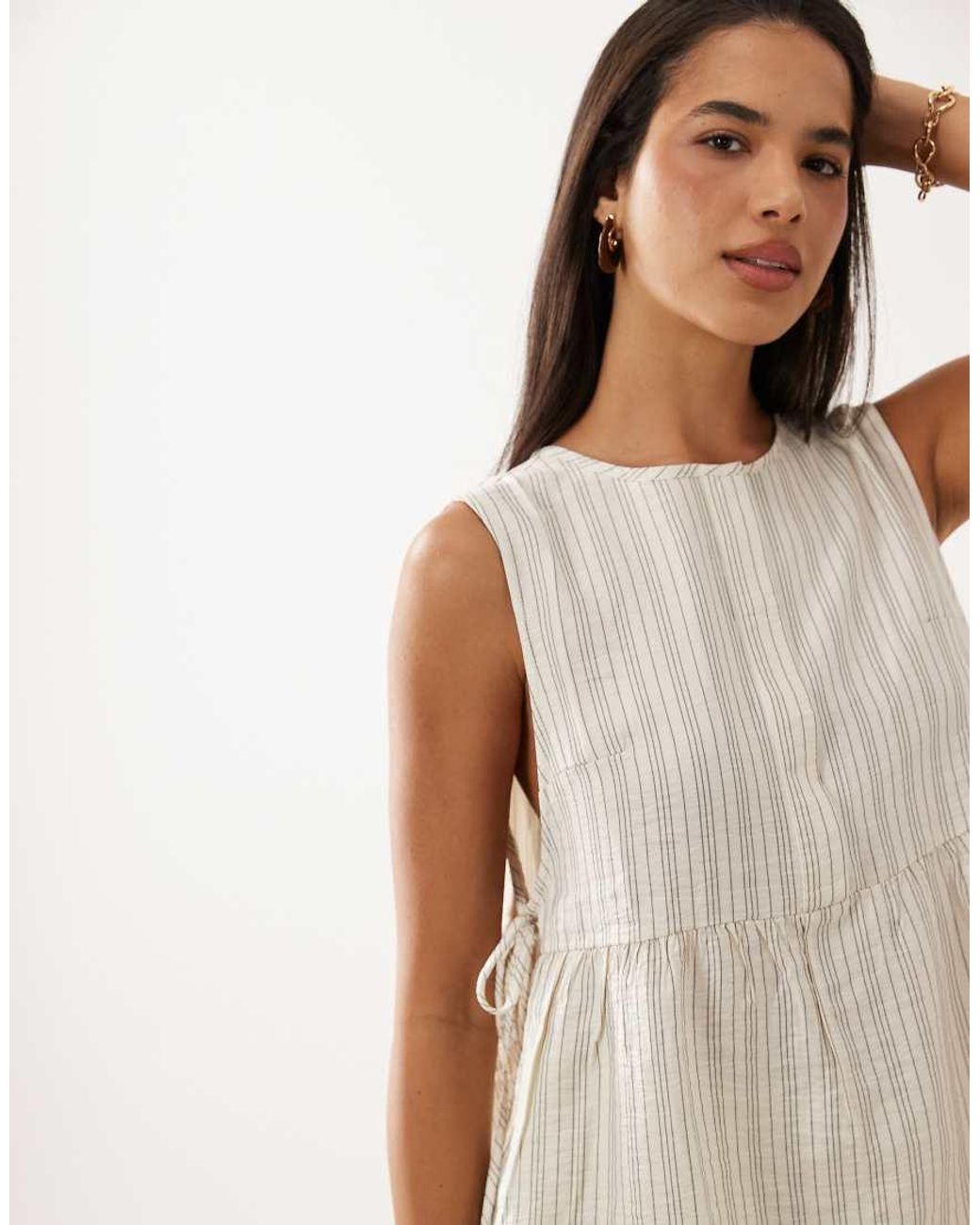 Jdy Natural Side Tie Details Top Co-ord