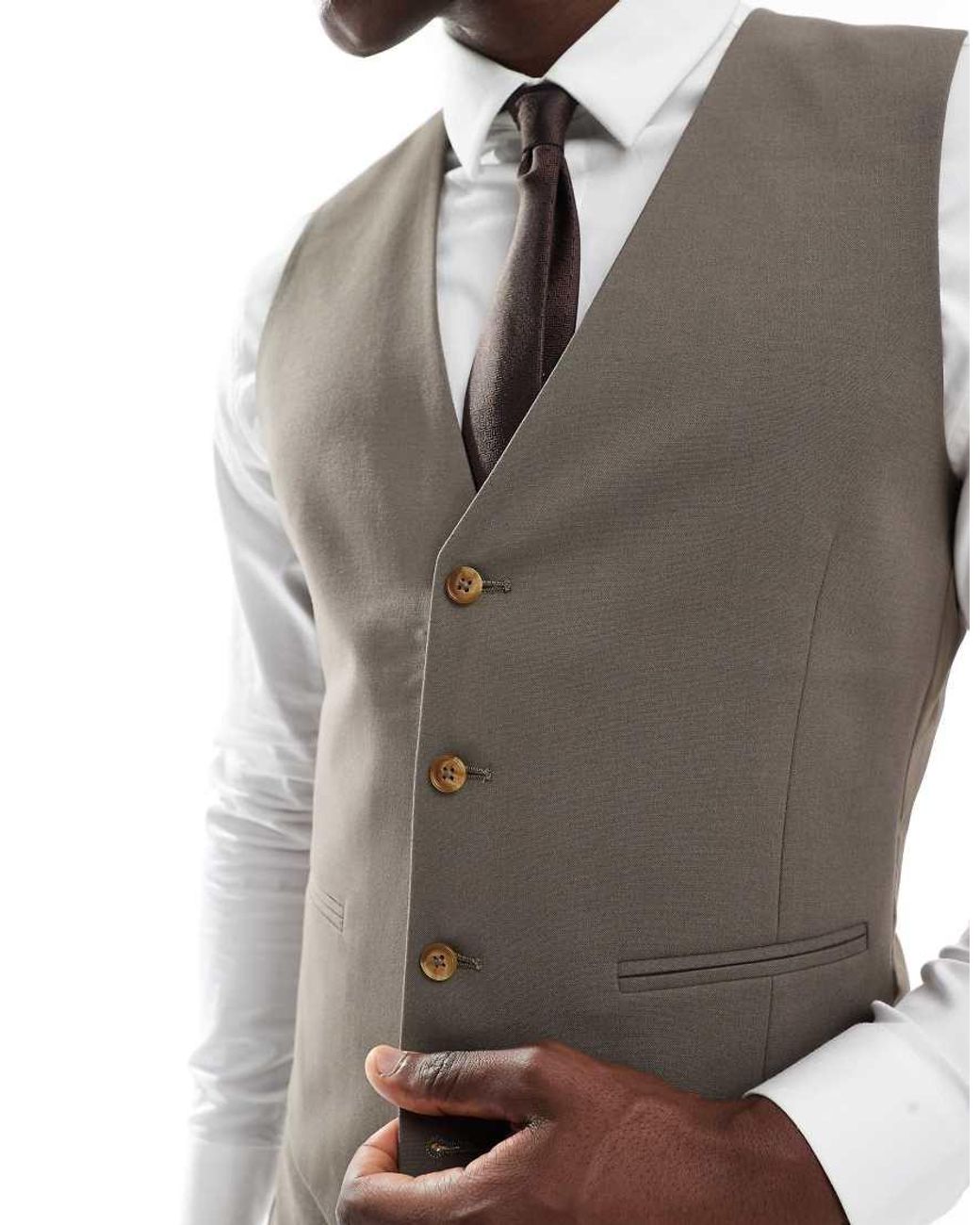 ASOS Gray Skinny Suit Waistcoat for men