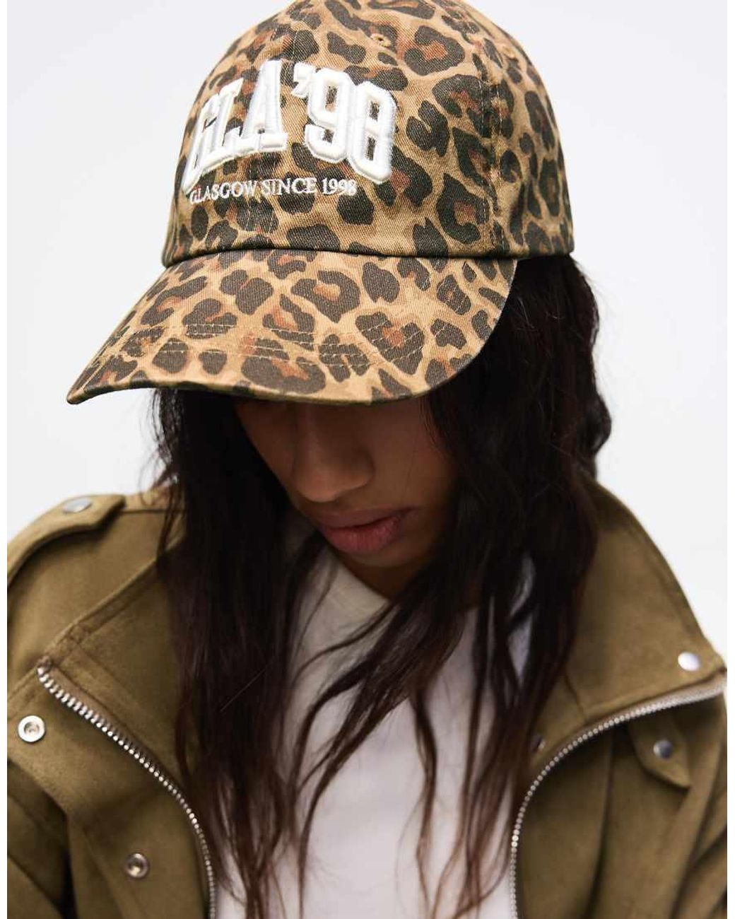 Bershka Metallic Embroidered Animal Print Cap