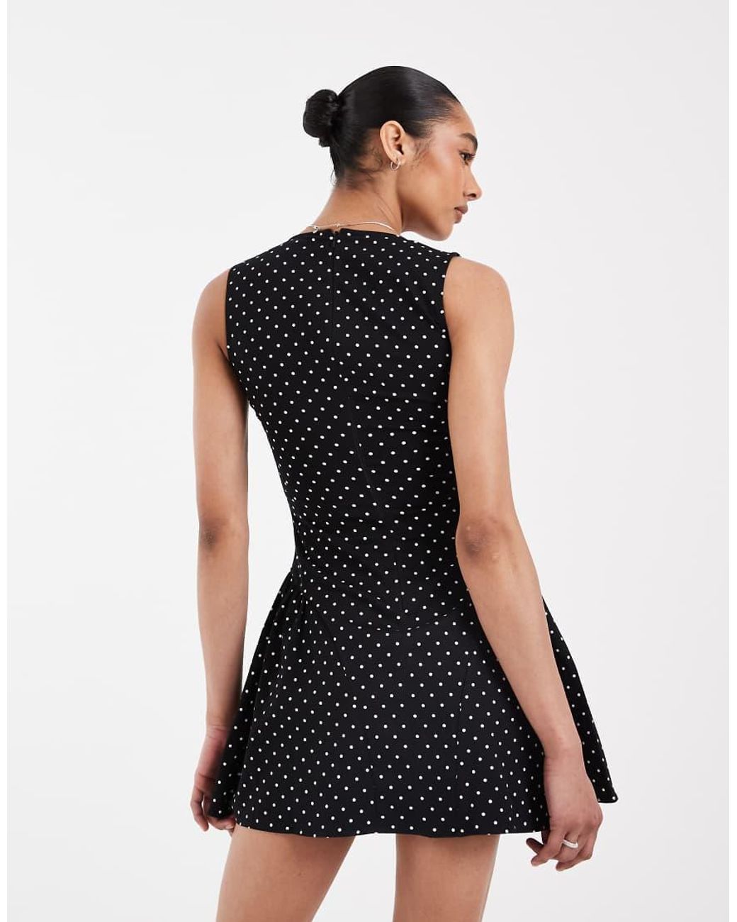 ASOS Black Scoop Neck Flippy Mini Dress