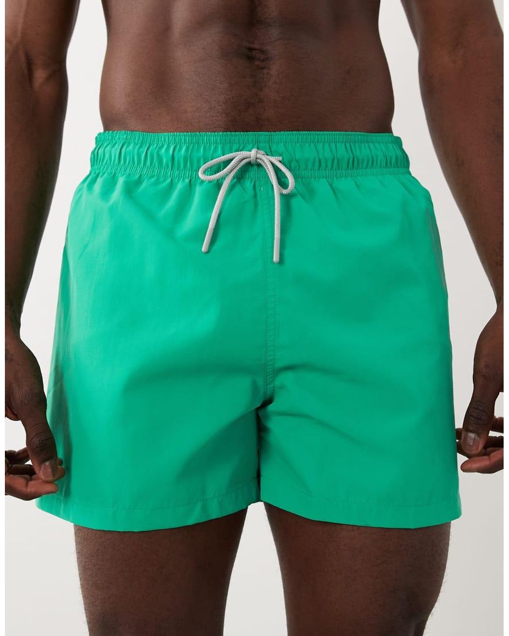 EA7 Green Armani Logo Swim Shorts for men