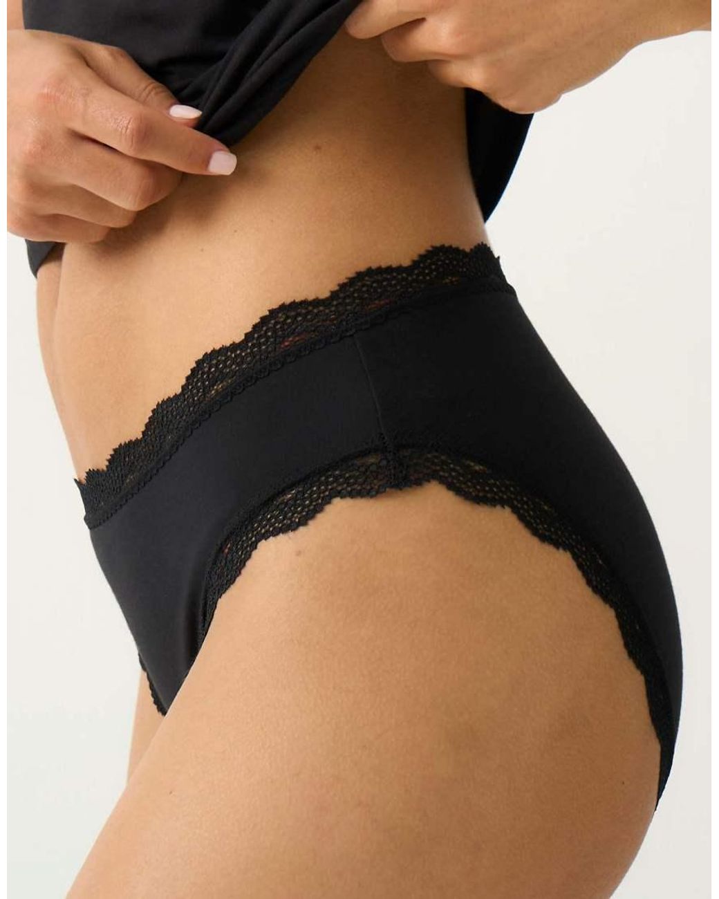 Stripe & Stare Blue Mid Rise High Leg Knicker Four Pack