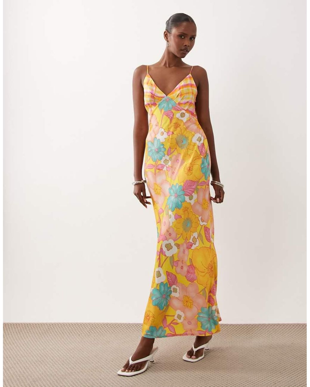 Never Fully Dressed Orange Imogen Satin Cami Biase Maxi Dress