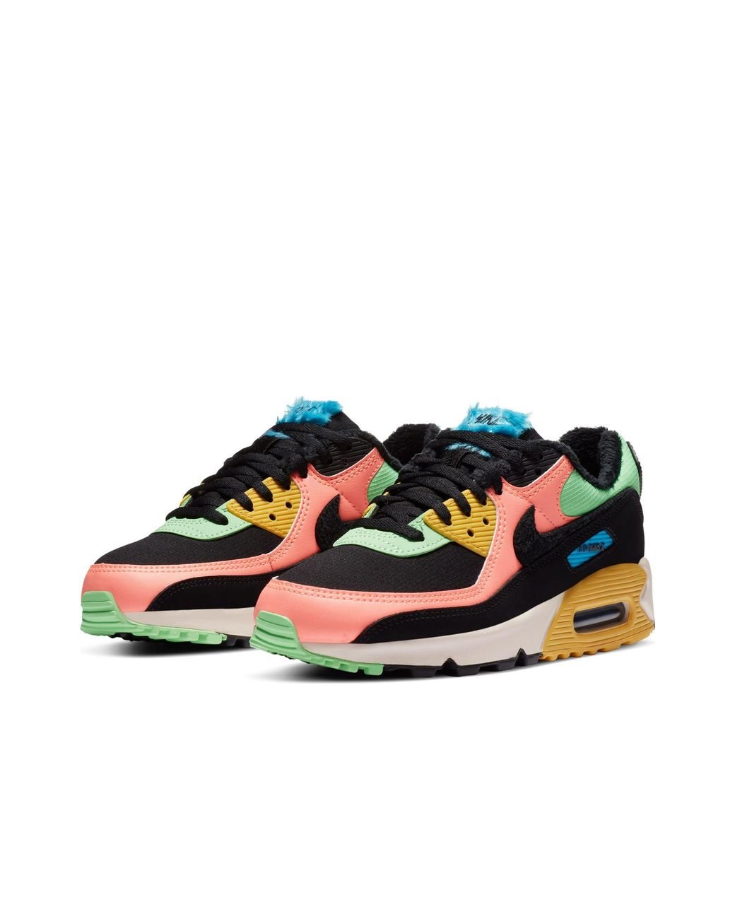 Air Max 90 - Baskets avec fausse fourrure - Noir et fluo Nike | Lyst