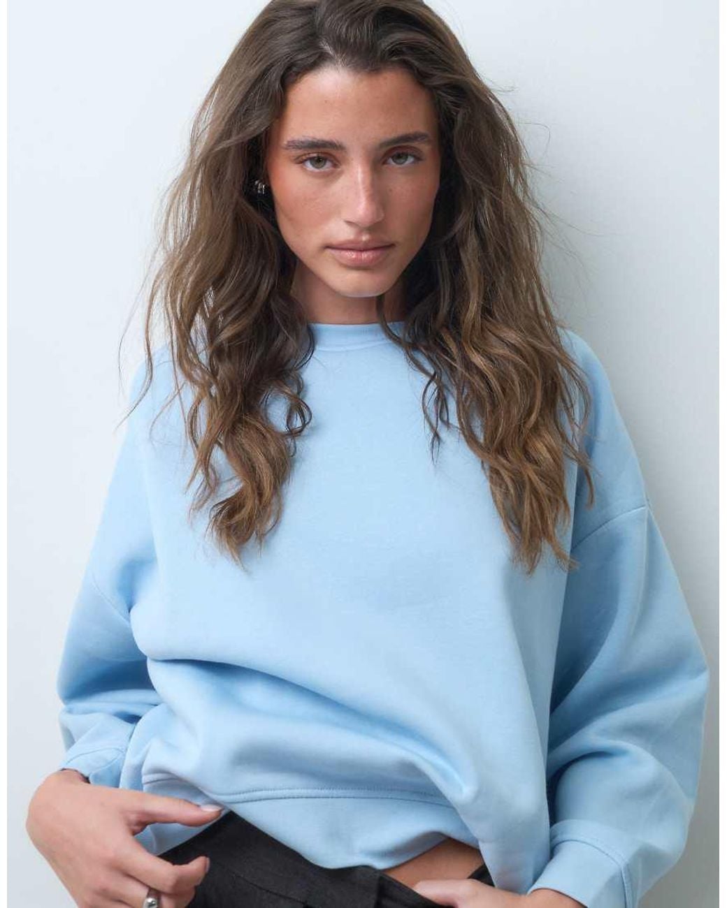 Sudadera Oversize Claro Pieces de color Blue