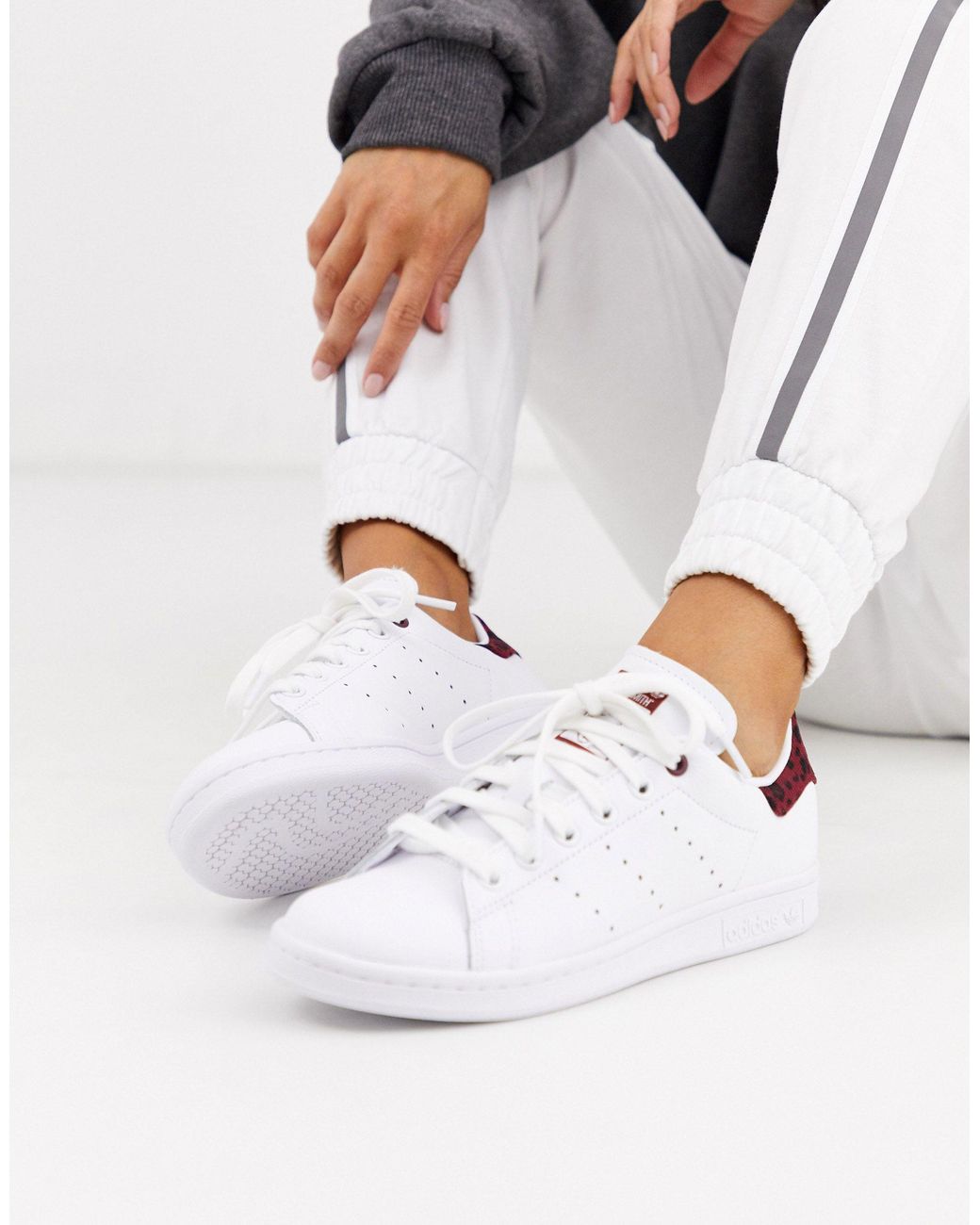 Stan Smith - Baskets à imprimé léopard - Blanc et marron adidas Originals  en coloris Blanc | Lyst